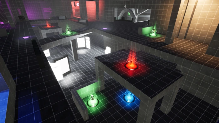 Screenshot from the multiplayer level central area.